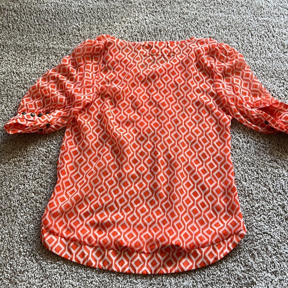 41 Hawthorne Sheer Orange Blouse Sz Small - Picture 5 of 5